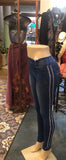 Stretch Denim Leggings with Rhinestones
