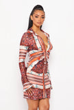 Terracotta print Shirt Dress