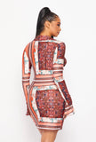 Terracotta print Shirt Dress