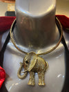 Antique Gold Elephant Necklace