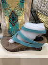 Aqua/Taupe Reversible sandals