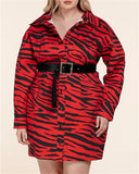 Red and Black Zebra Print Shirt/Dress