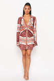 Terracotta print Shirt Dress