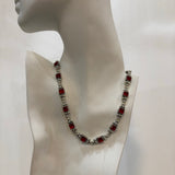 Red and silver necklace