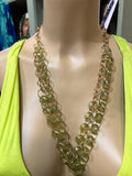 Lime double beaded necklace