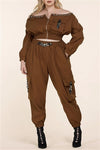 Brown 2pc Jogger Set